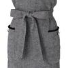 Francfranc Herringbone Full Apron, Black, with Pockets, Long Length