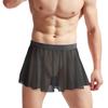 Herre Sexig Sissy Mesh Plissert Skjørt Lavt Liv Blondegarn Kryssdressing Korte Plisserte Skjørt Gjennomsiktige Mannlige Shorts Skjørt