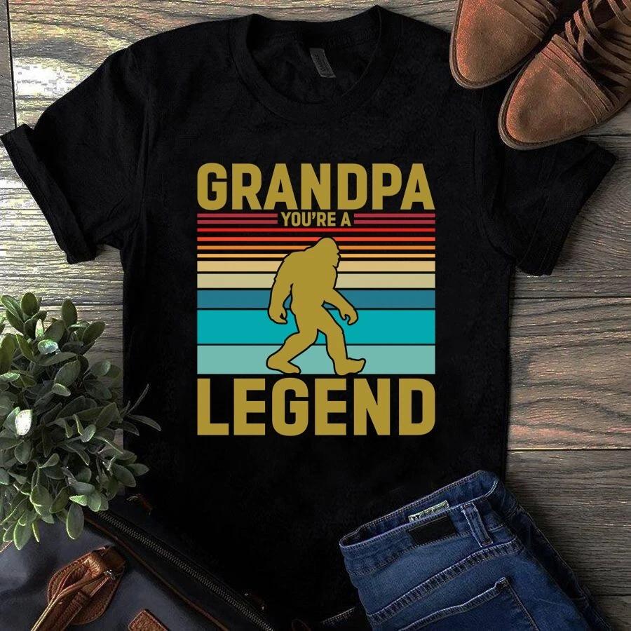 Men s and Women s T-shirts Grandpa You re a Legend Bigfoot Sasquatch Camping Retro XXL