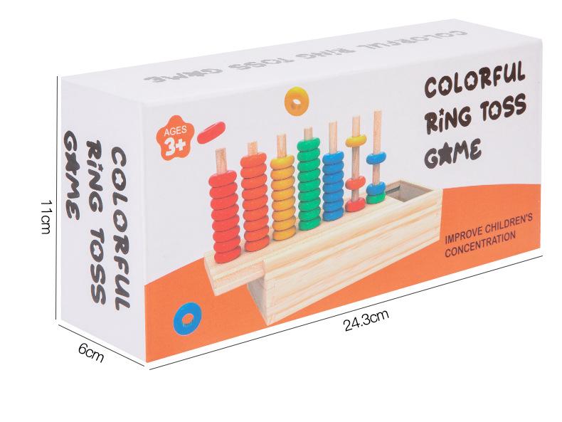 Children s Wooden Rainbow Ring Toss & Color Matching Game