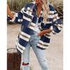 Autumn Winter European and American Women's Wear Autumn/Winter Long Sleeve Polo Collar Loose Plaid Thickened Woolen Coat