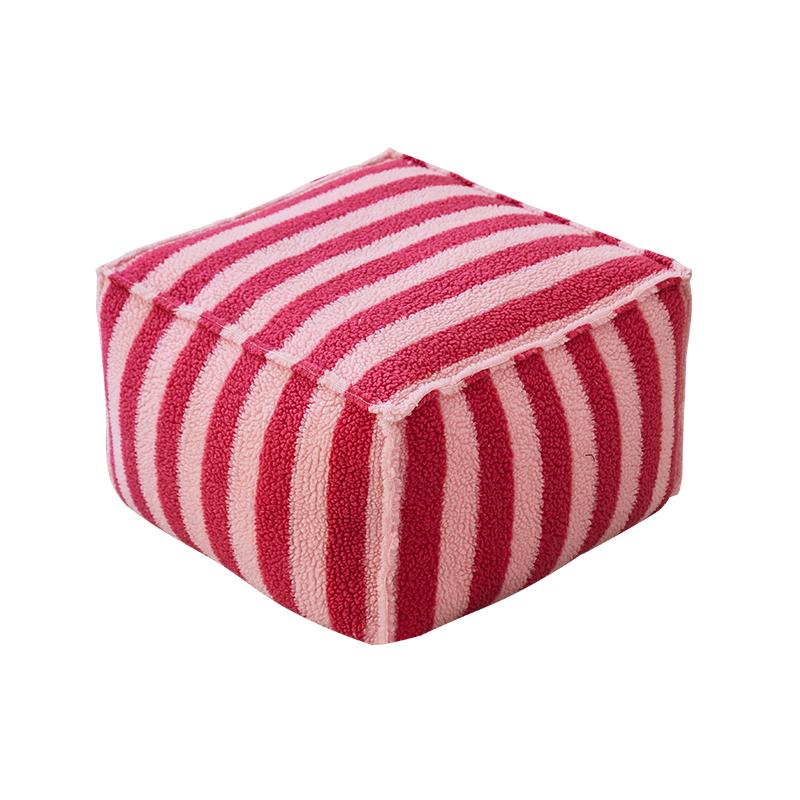 Thicken Velvet Lamb Wool Seat Cover Unstuffed Pouf Footstool Ottoman Soft Fleece Footrest Cushion Cover No Fillings Futon