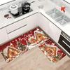 2 ks kuchyňské koberečky proti únavě Vánoční perníčky Vodotěsné Protiskluzové tlusté polstrované kuchyňské podložky Heavy Duty Comfort Stojací podložka do kuchyně