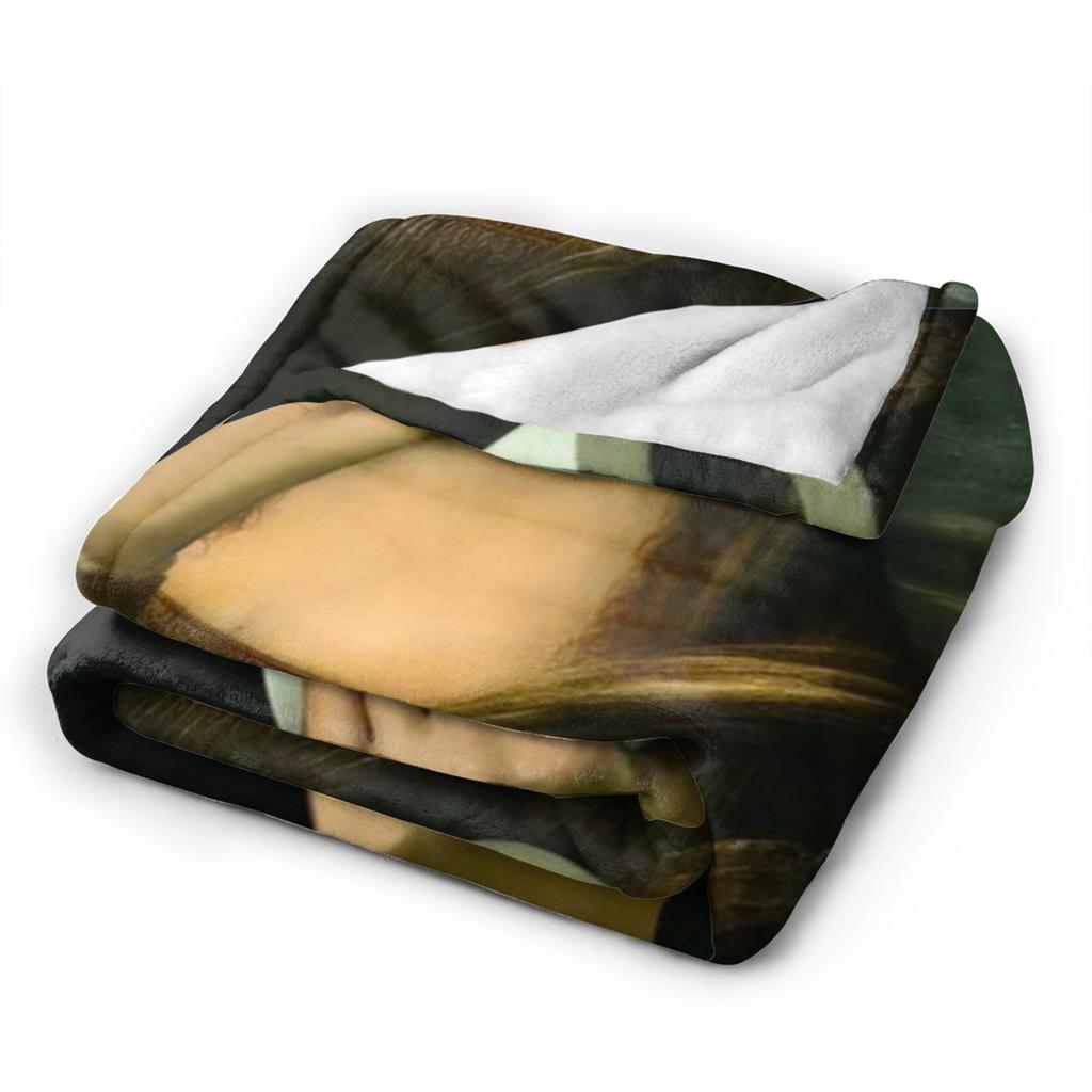 Funny Toilet Paper Mona Lisa Blankets Spring  Warm Cozy Bedding Throws For Adults Living Room Flannel Bedspread Bed Cover