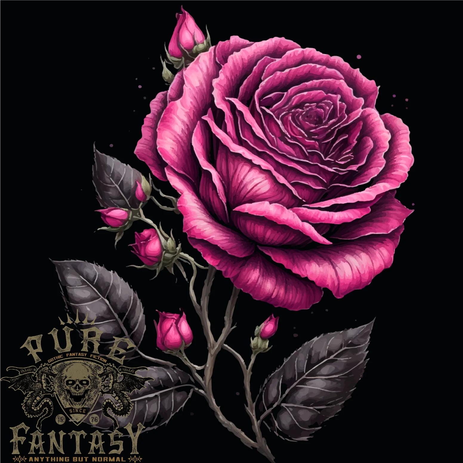 

26 A Pink Rose Gothic Goth Mens T-Shirt 100% Cotton Unisex T-Shirt XXL