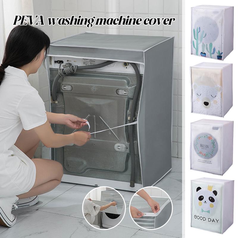 Carton Cactus Print PVEA Washing Machine Cover Universal Waterproof Sunscreen Automatic Roller Open Dust Cover Dust Cloth New