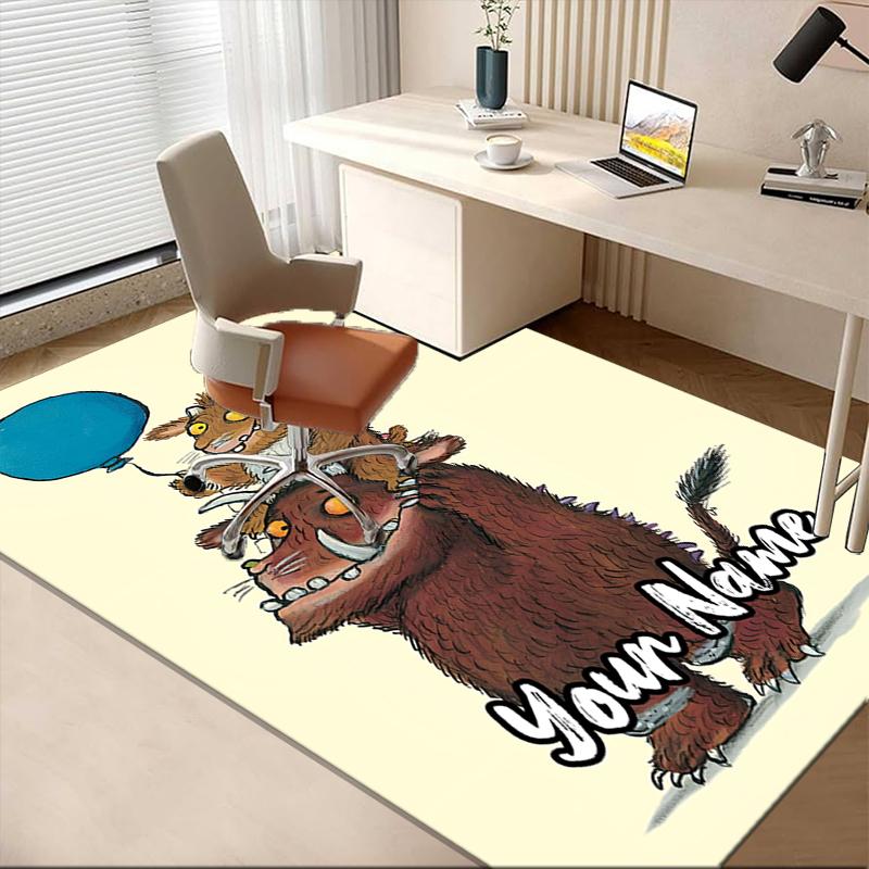 Op maat gemaakte The Gruffalo Tapijt, voor Kantoorstoel Woonkamer Slaapkamer Keuken Kamer Decoratie Cadeaus.