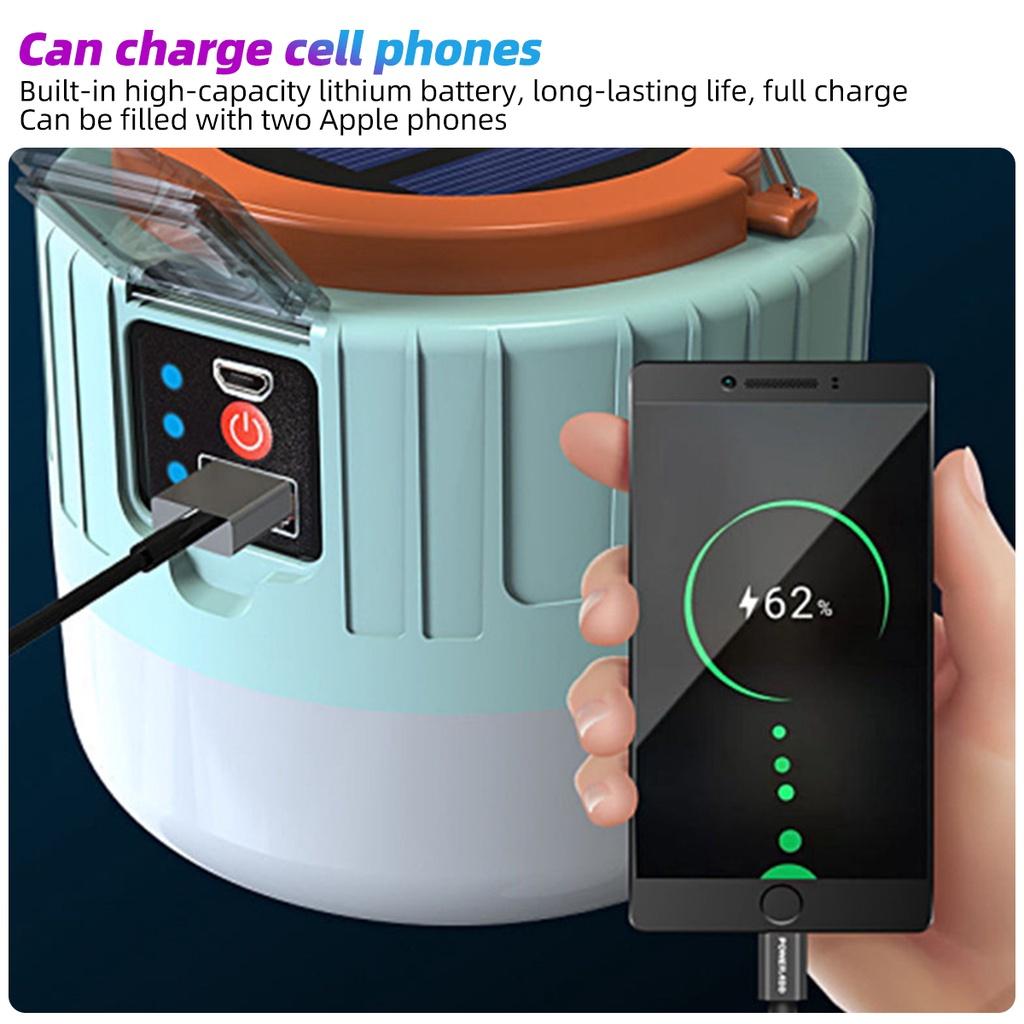 FONKEN 60/280W Solar LED Camping Light USB Rechargeable Bulb For Outdoor Tent Lamp Portable Lanterns Emergency Lights For BBQ Hiking