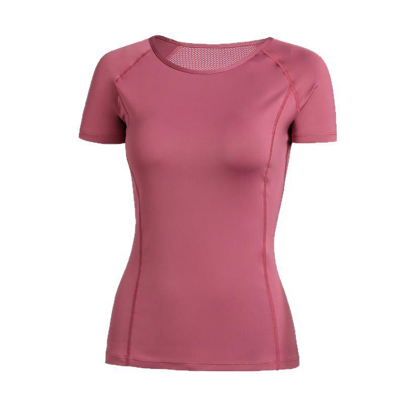Women Yoga Top Seamless Fitness Tshirt Short Sleeve Sport Shirt Gym Running Active Wear Workout Clothes Breathable Quick Dry Comfortable Femme