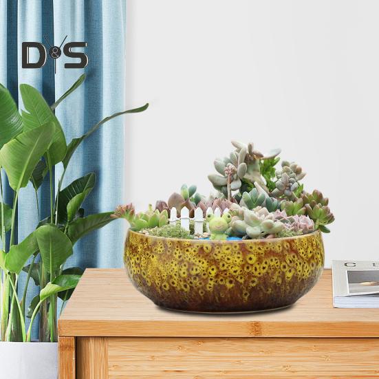 Ceramiczna miska Lotus dla roślin wodnych, szczelna hydroponiczna doniczka na kwiaty, ceramiczna miska wysokotemperaturowa dla sukulentów, akwarium