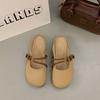 Flat-bottomed bag head single shoes women's summer outer wear 2025 new lazy one-pedal Mary Jane single shoes soft-soled half slippers