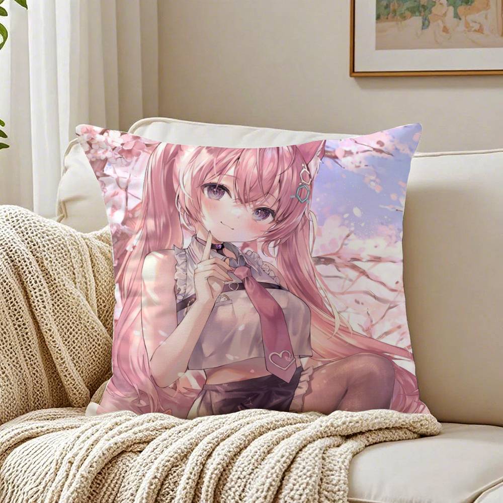 Anime Singer H-Hakui KoyorSi Pillow Case Anti-dustmite Pillowcase Invisible Zipper Silky Short Plush Sofa Cushion Cover