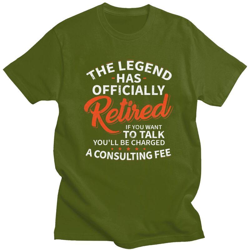 The Legend Has Retired Officer Officially Retirement T Shirt for Men Tshirts Short Sleeve Tee Shirt Slim Fit Clothing
