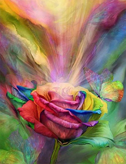 Broderie completă cu diamante, flori, bujor, broderie cu diamante, decorare cu punct de cruce, artă mozaic, decor pentru casa