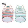 Soft Fabric Dog Tee Colorful Striped Pet T-Shirt, Sleeveless Thin Straps Breathable Apparel Tank Top with Cute Bear Embroidery for Small Dogs