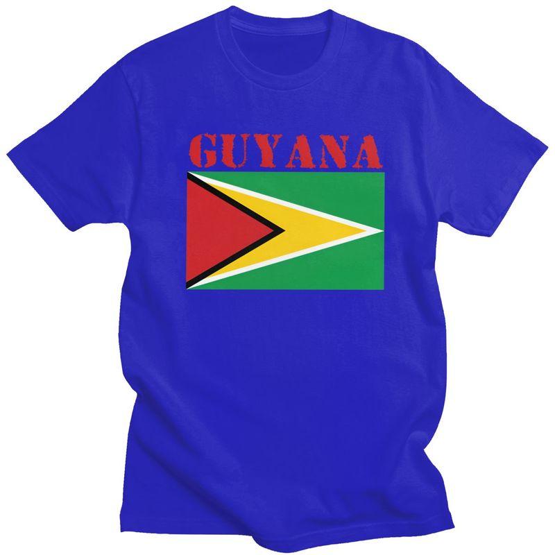 Custom Male Guyana Flag T Shirt Short Sleeves Cotton Tshirt Classic Tshirt Casual Tee Slim Fit Clothing