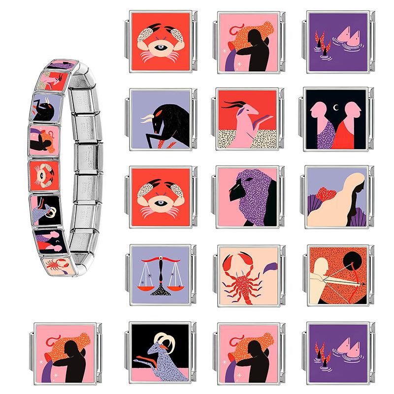 Stainless Steel Trendy DIY Charm Bracelet with Creative Stitching
