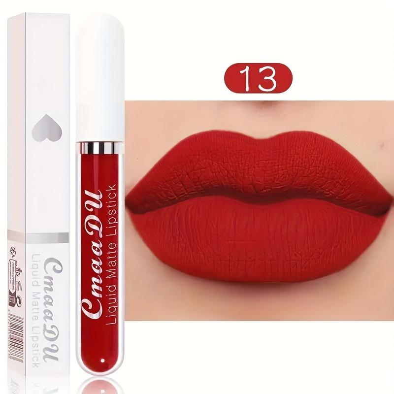 Seksowny aksamitny matowy błyszczyk w płynie szminka błyszczyk Beauty Red Nude wodoodporny długotrwały makijaż