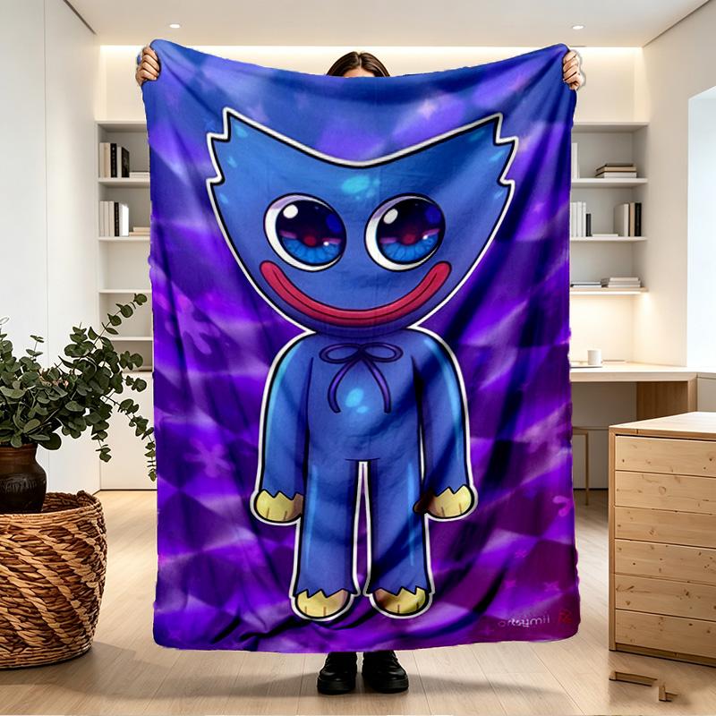 Huggy Wuggy Print Blanket - Soft & Comfortable, for Bedroom, Travel, Sofa, Home Decoration - Birthday Christmas Gift for Friend