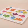 ShapeMatching Panel with Knobs Educational Wooden Peg Puzzle EasyGrasp Toy for Young Children,