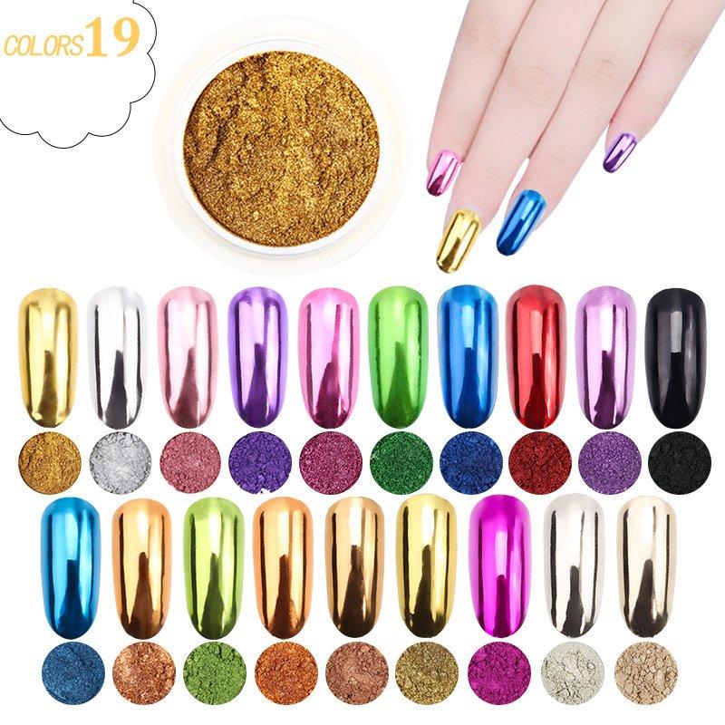 Multicolor 19 Colors Mirror Powder Hot-Selling Rice Drum Bottle Titanium Gold Nail Art DIY Essential for Nail Salons