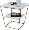 Wire Table V With Shelf Golden White Gloss