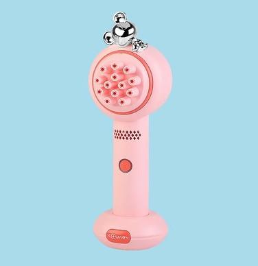 Fan Blowing Bubble Machine Children'S Toys Handheld Electric Portable 2-In-1 Cooling