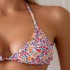 2025 European & American Lace-up Print Swimsuit: Women's Sexy Bikini for Beach and Hot Springs