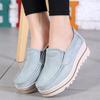 Genuine Leather Women Walking Shoes Elegant Mother Shoes Plush Warm Fashion Rocker Shoes Slip-on Platform Shoes