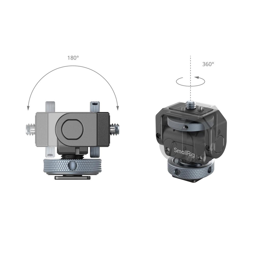 SmallRig Monitor Mount with Cold Monitor Rotation Adjustable for Field Recording 3809B Shoe, Holder, 360° (Left/Right), 180° (Front/Back),