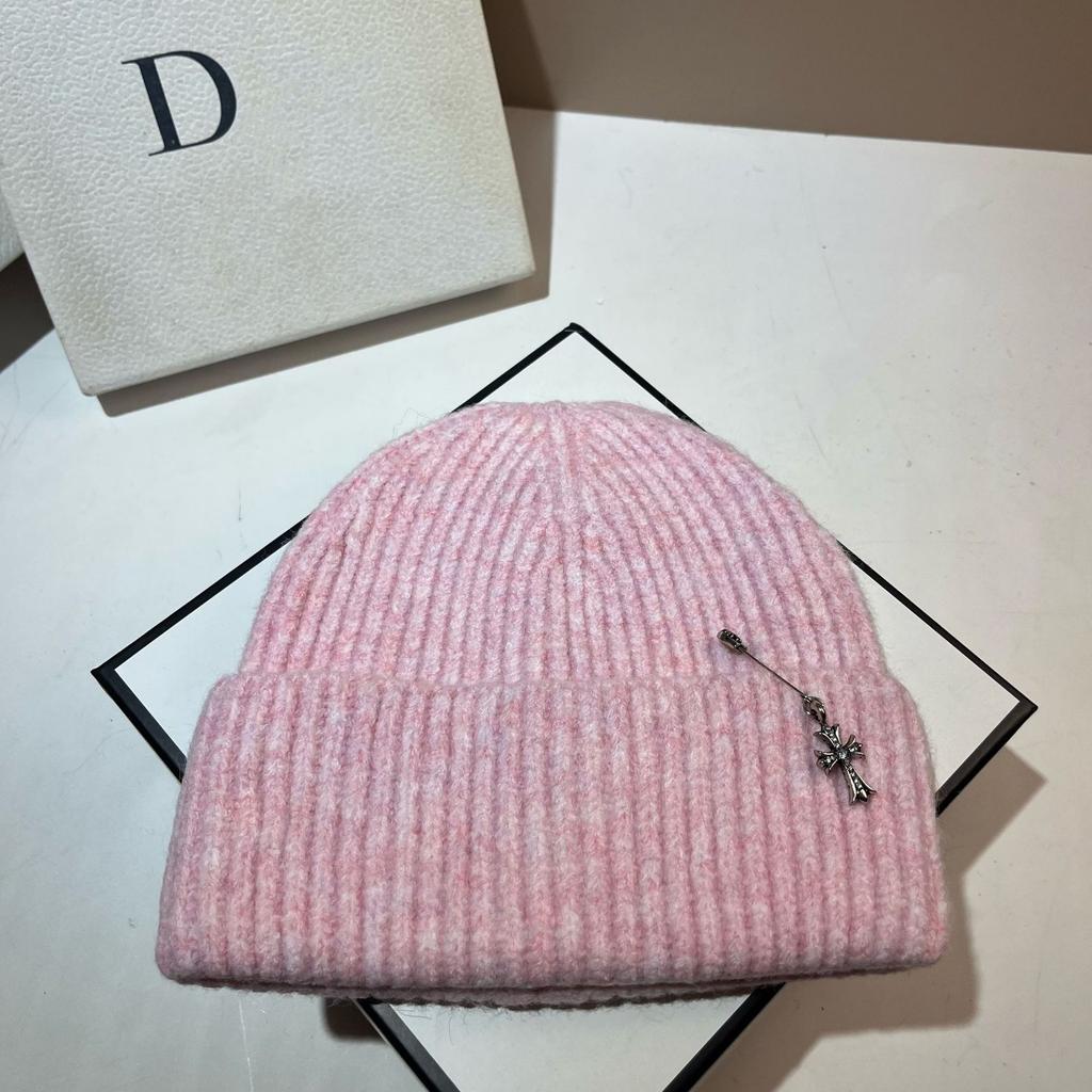 Youth Street Versatile Knitted Hat Cross Pin Personality Men'S And Women'S Warm Wool Hat Trend