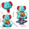 Blue Elephant Gyro Toy with a Huge Suction Cup That Can Rotate 360 Degrees, Promoting Parent-child Interaction