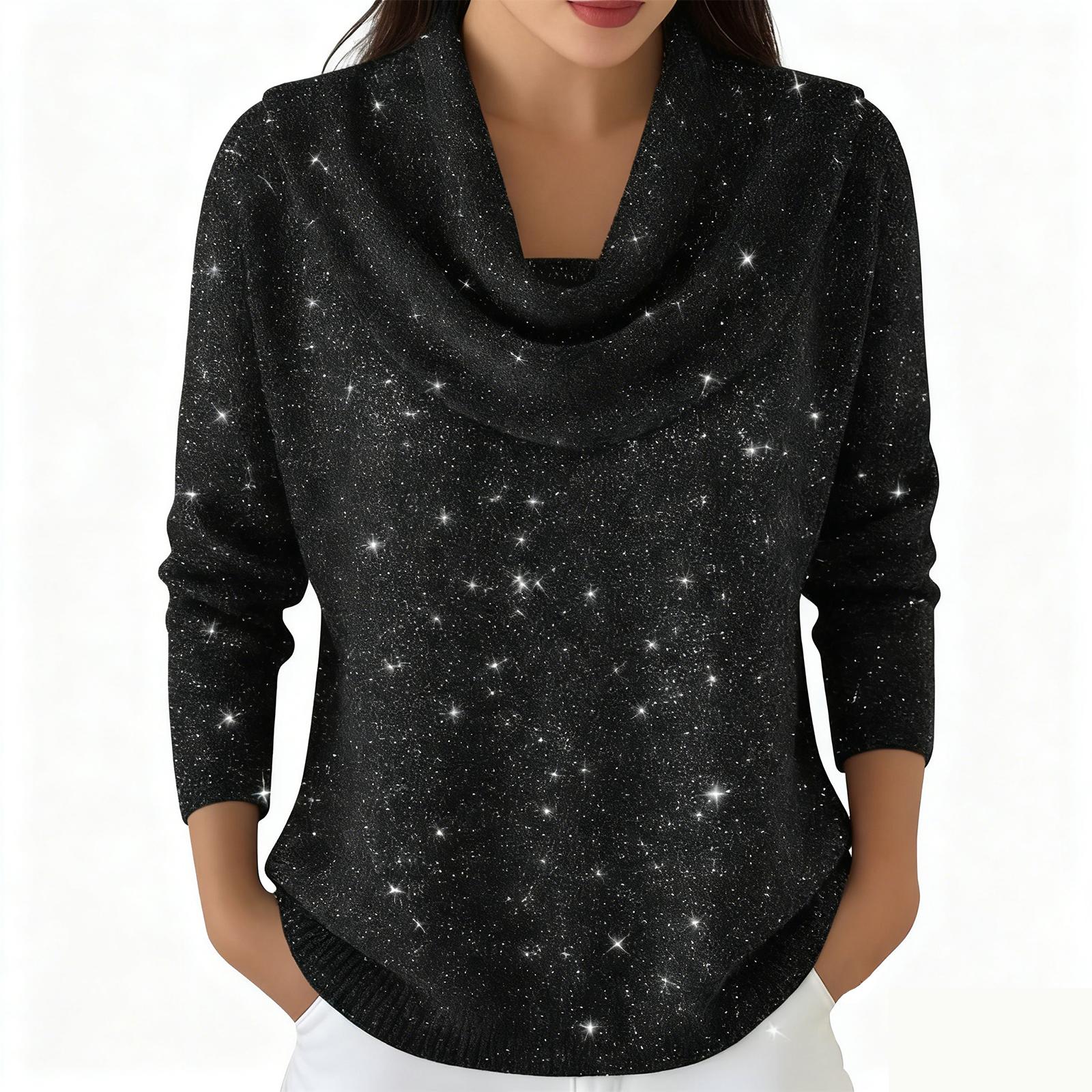 

Women s Casual And Fashionable Long Sleeved Knitted Solid Color Top Sweater M