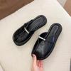 Fashion Beach Shoes Slippers Women Summer Slides Loafers PU Fashion Square Toe Sabot Luxury Scandals Slippers Casual Beach Shoes PU Slid