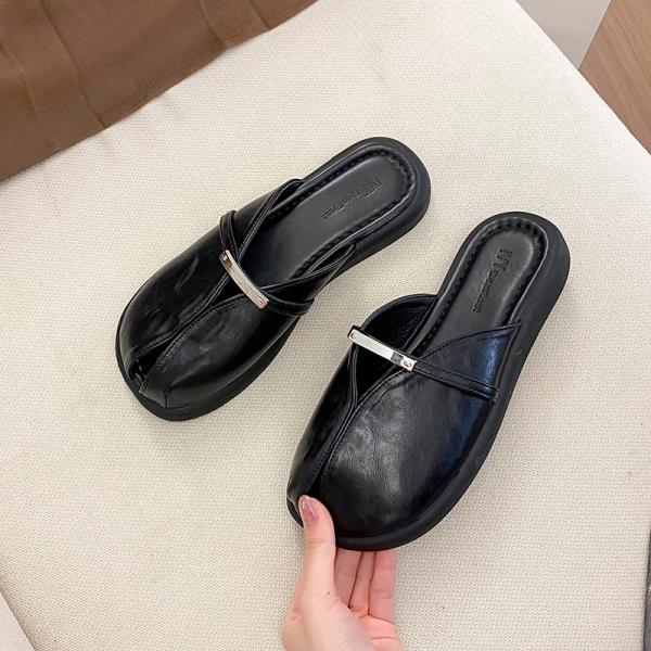 Fashion Beach Shoes Slippers Women Summer Slides Loafers PU Fashion Square Toe Sabot Luxury Scandals Slippers Casual Beach Shoes PU Slid