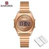 Naviforce Original Women Digital Watch Stainless Steel Strap Waterproof Calendar Chronograph Night Pattern Lady Girl Casual Fashion Watch NF5066