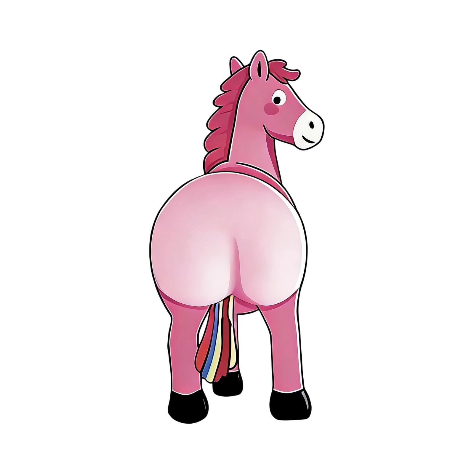 

Flattering, Squeezable, 3D Cartoon With A Large, Cute Rear End—a Stress-relief Toy For Venting Emotions; New Year’s Decorative Bumper Sticker. One Size