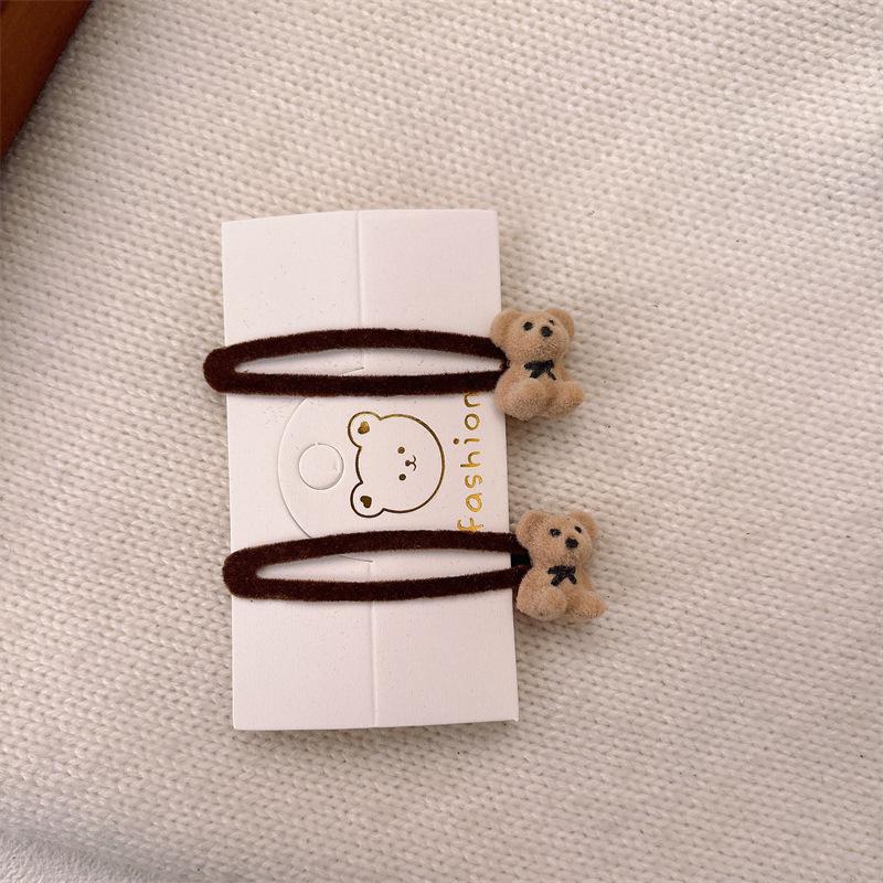 

Cartoon Velvet Bear Hairpin Premium Girl Versatile Broken Hair Side Bangs BB Clip Hairpin Headgear