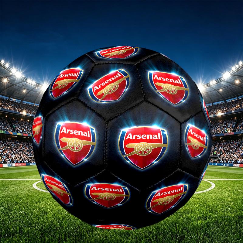Football Team F.C Print Size 5 Soccer Ball, PU Wear Resistant Football for Match Training and Daily Practice, Birthday Gift for Soccer Fans