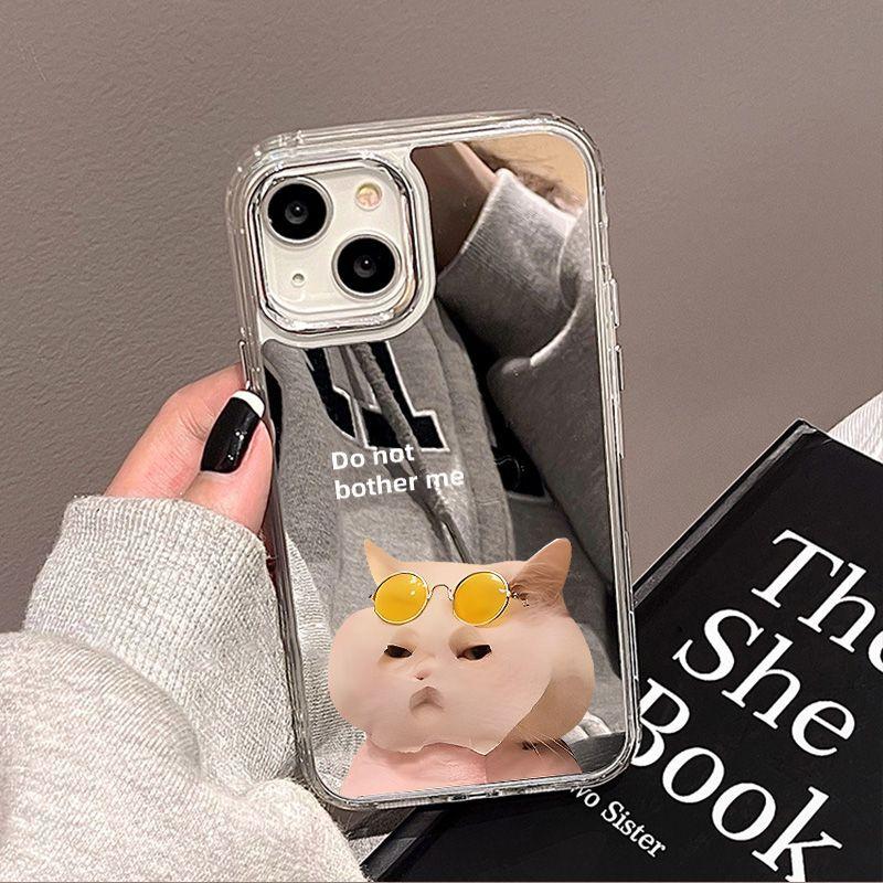 Ink Mask Mask Cat Applicable iPhone17promax Mobile Phone Case 16 Mirror 13/14 Premium 15 Protective Case x