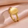 Cross-Border Fashion Stainless Steel Geometric Adjustable Round Ring