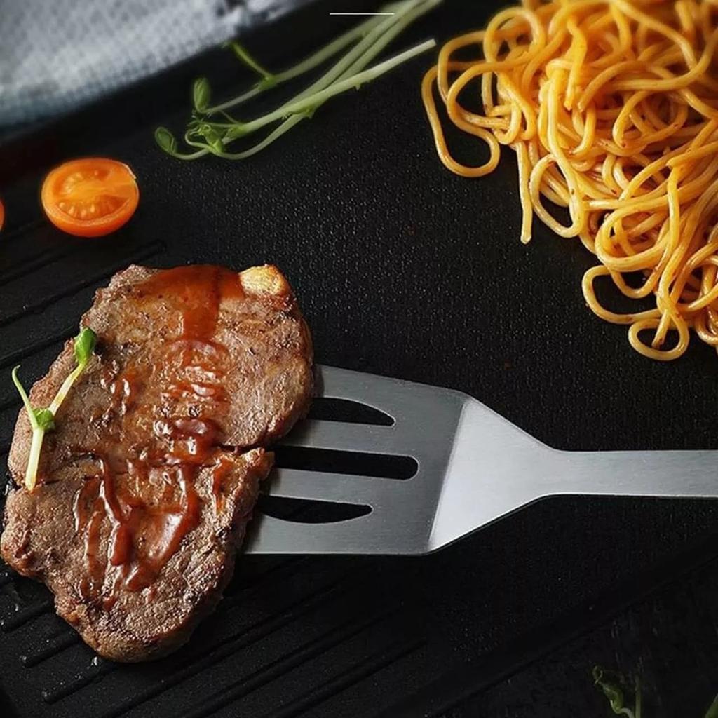 BBQ Tool Set Stainless Steel 3PC Premium Barbecue Utensils Food Turner Tong Fork