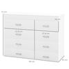 Chest of Drawers Cabinet In Wood for Bedroom, Kitchen, Bathroom 90×35×73cm White