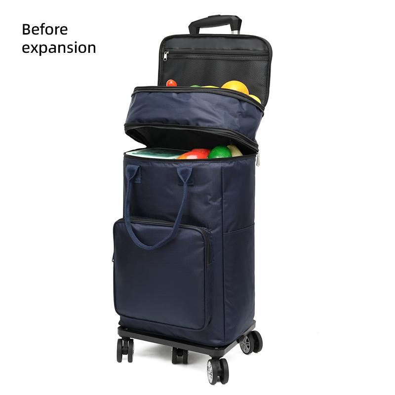 Telescopic Trolley Bag Supermarket Shopping Bag Folding Portable Lightweight Universal Wheel Travel Bag