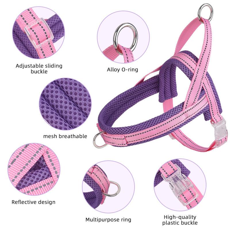New Dog Chest Strap Saddle Pet Chest Strap Breathable Reflective Dog Shoulder Strap Pet Traction Rope
