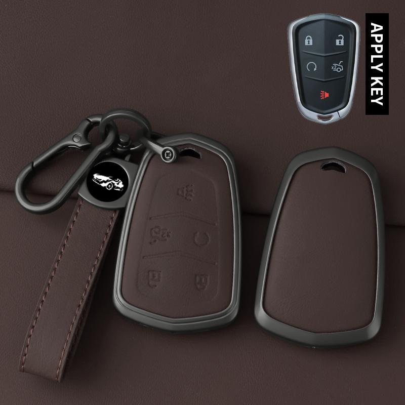 3 4 5 6 Buttons Metal Car Key Case Cover For Cadillac 2015-2019 Escalade ATS CTS CT6 XTS XT5 SRX Protector Keychain Accessories