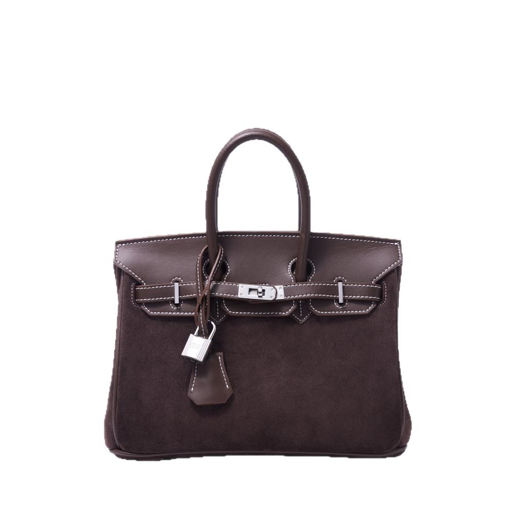 Platinum Bag Swift Leather and Suede 25/30CM Double Shoulder Strap Women's Bag Single Shoulder Messenger Versatile Fashion Handbag Bag