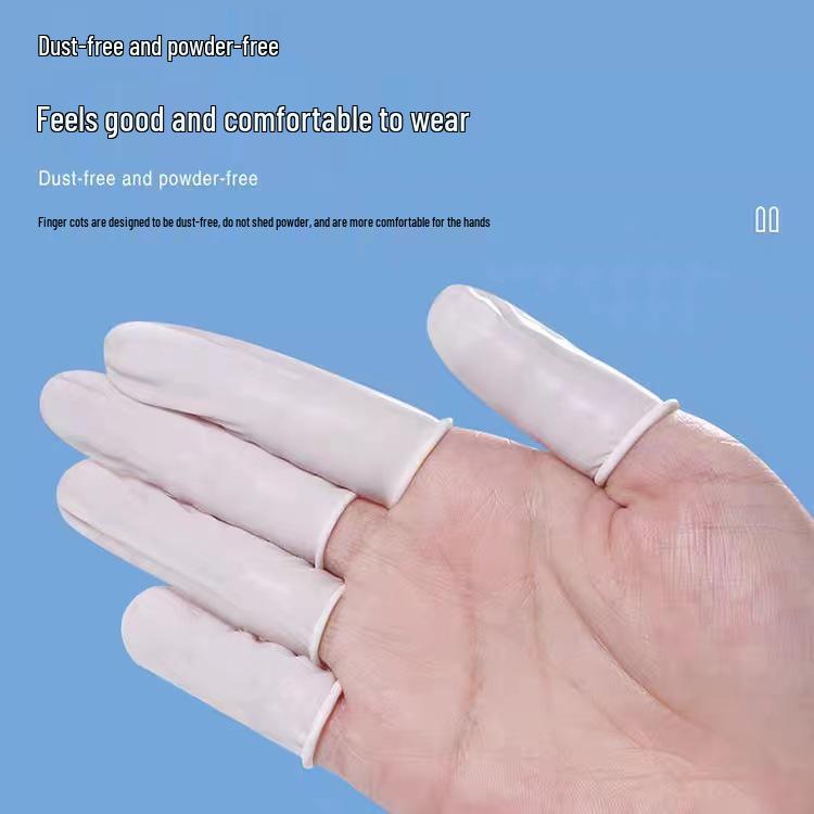 Latex Finger Cots: Disposable, Adhesive, Dust-Free, Powder-Free for Embroidery, Beauty, Manicure, Industrial, Electronic Use
