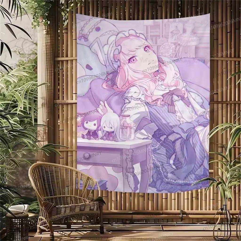 Kawaii Japanische Wandbehang Akiyama Mizuki Wandbehang Böhmischer Wandbehang Niedliche Kernzimmerdekoration Ästhetische Heimdekoration Wandbehang