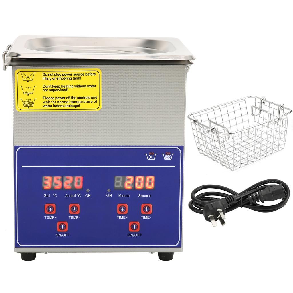 Industrial Ultrasonic Cleaner Digital Stainless Steel Heater Timer Cleaning Equipment 2L PS?10A